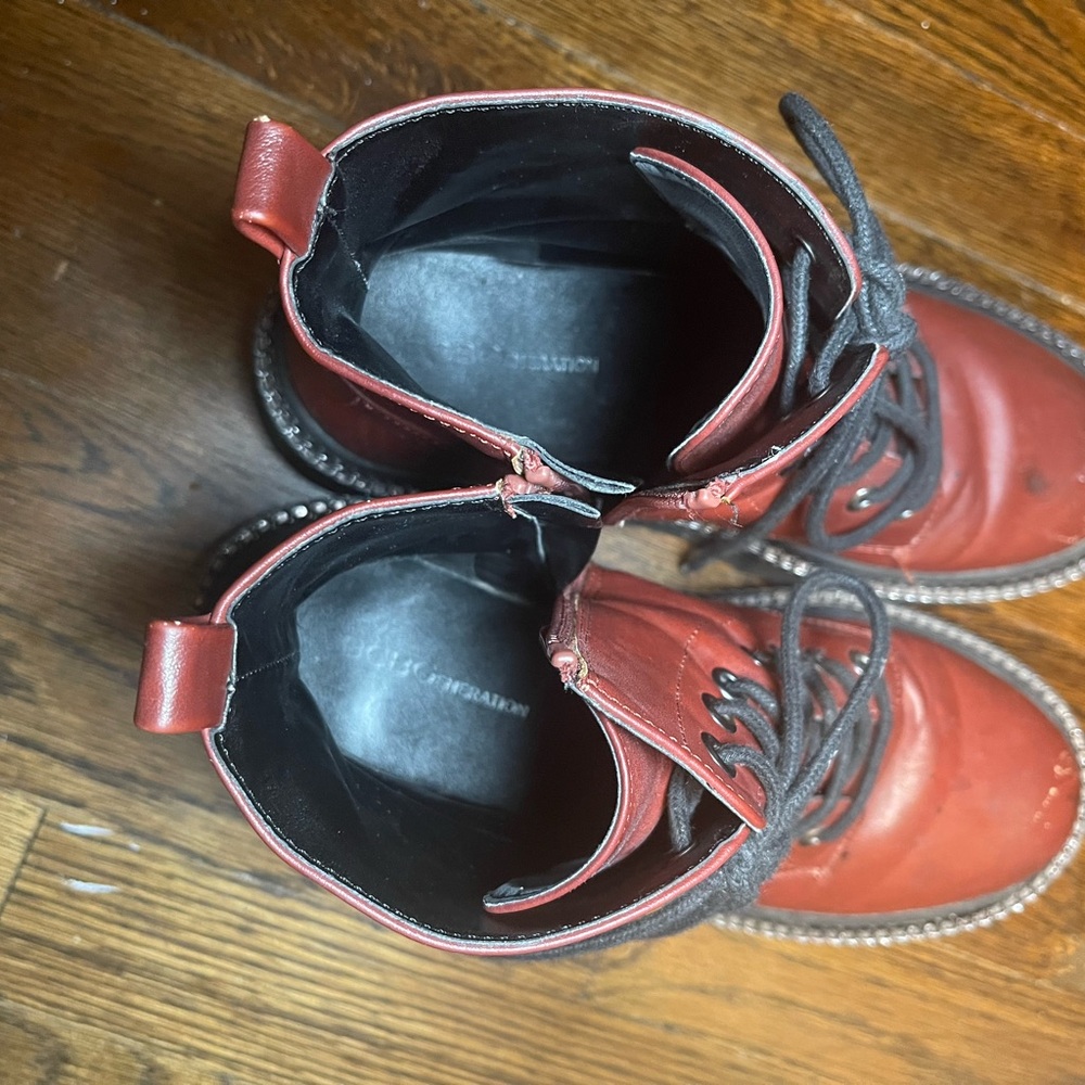 Bcbgeneration Kayte Platform Combat Boots Burgundy - image 7